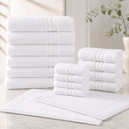 [16 PIEZAS] Juego de Toallas Celine Tipo Hotel de Algodón Suave