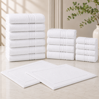 [7 PIEZAS] Juego de Cama de Algodón 100% Antialérgico + Set de Toallas Premium de Regalo