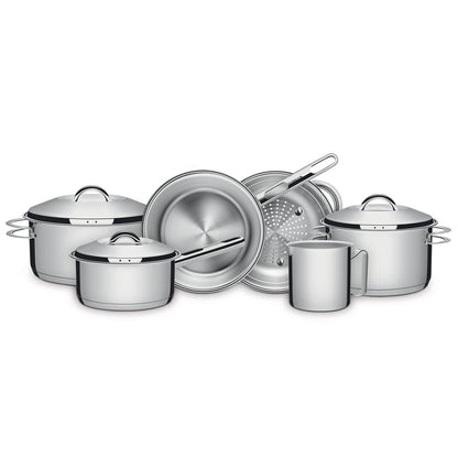 [6 PIEZAS] Juego de Ollas de Acero Inoxidable con Fondo Triple + Set de silicona gratis