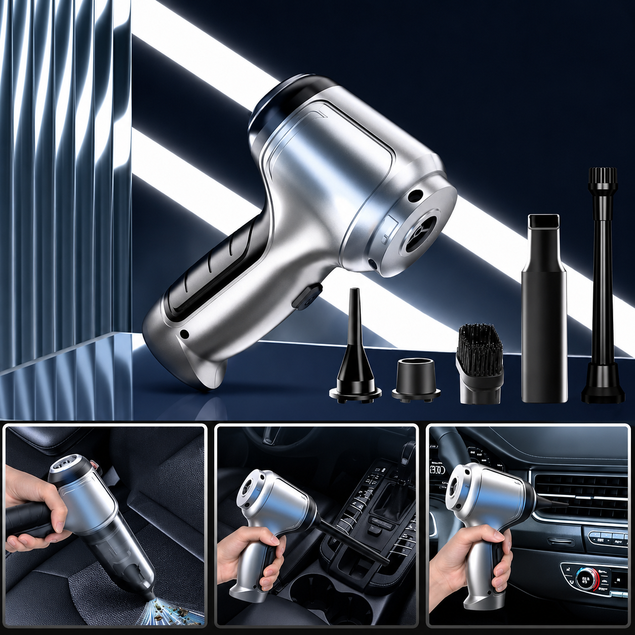 [4 EN 1] Aspiradora Portátil Inalámbrica Recargable UltraPower + Mopa con Spray de Regalo